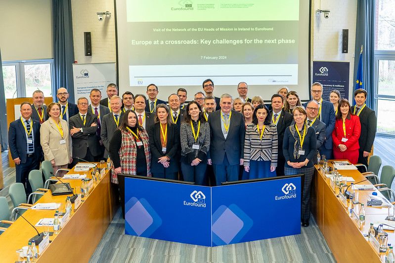 Group of EU Heads of Mission with Executive Director Ivailo Kalfin inside the Eurofound conference centre