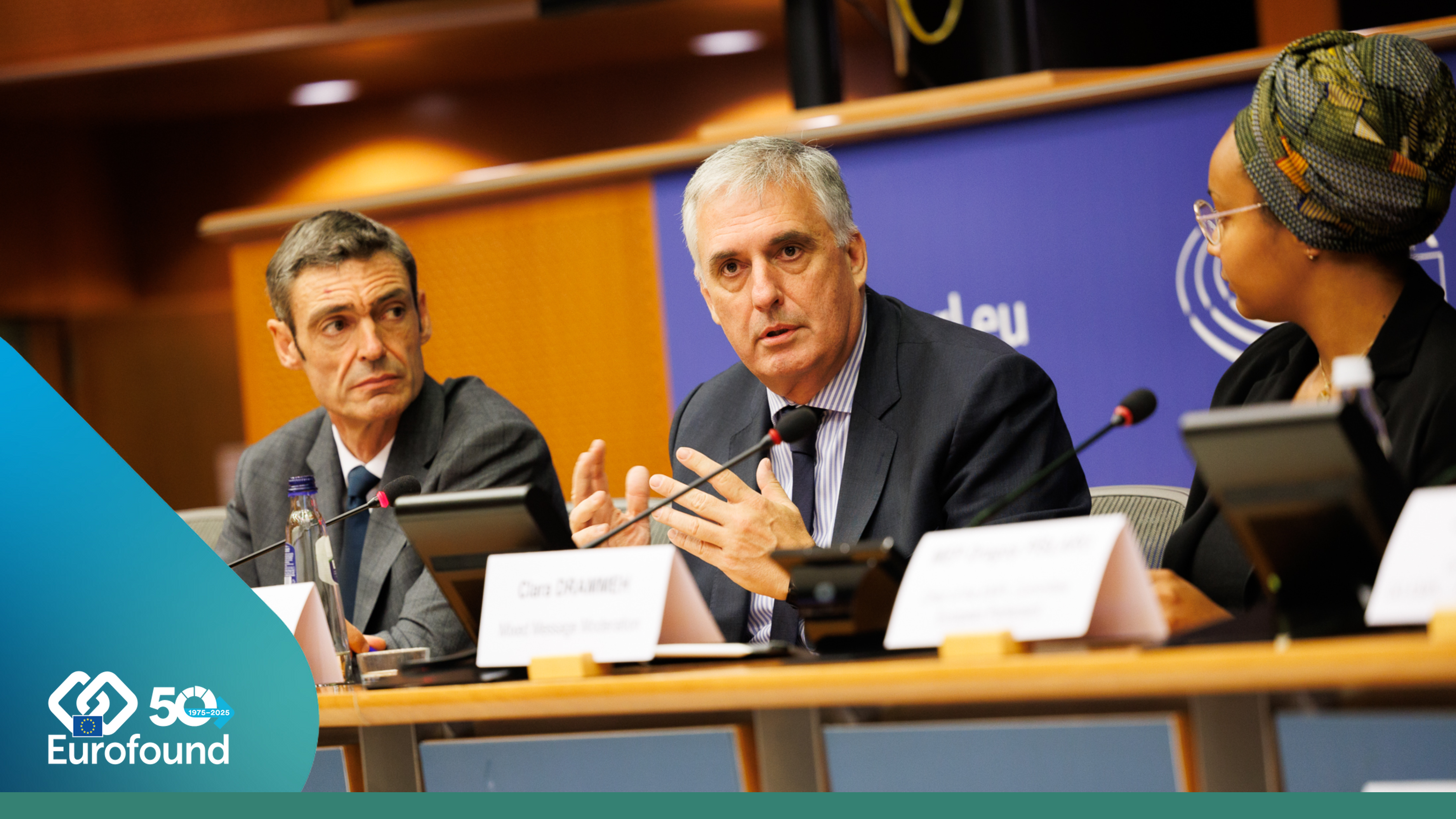 Eurofound Executive Director Ivailo Kalfin during a meeting at the European Parliament