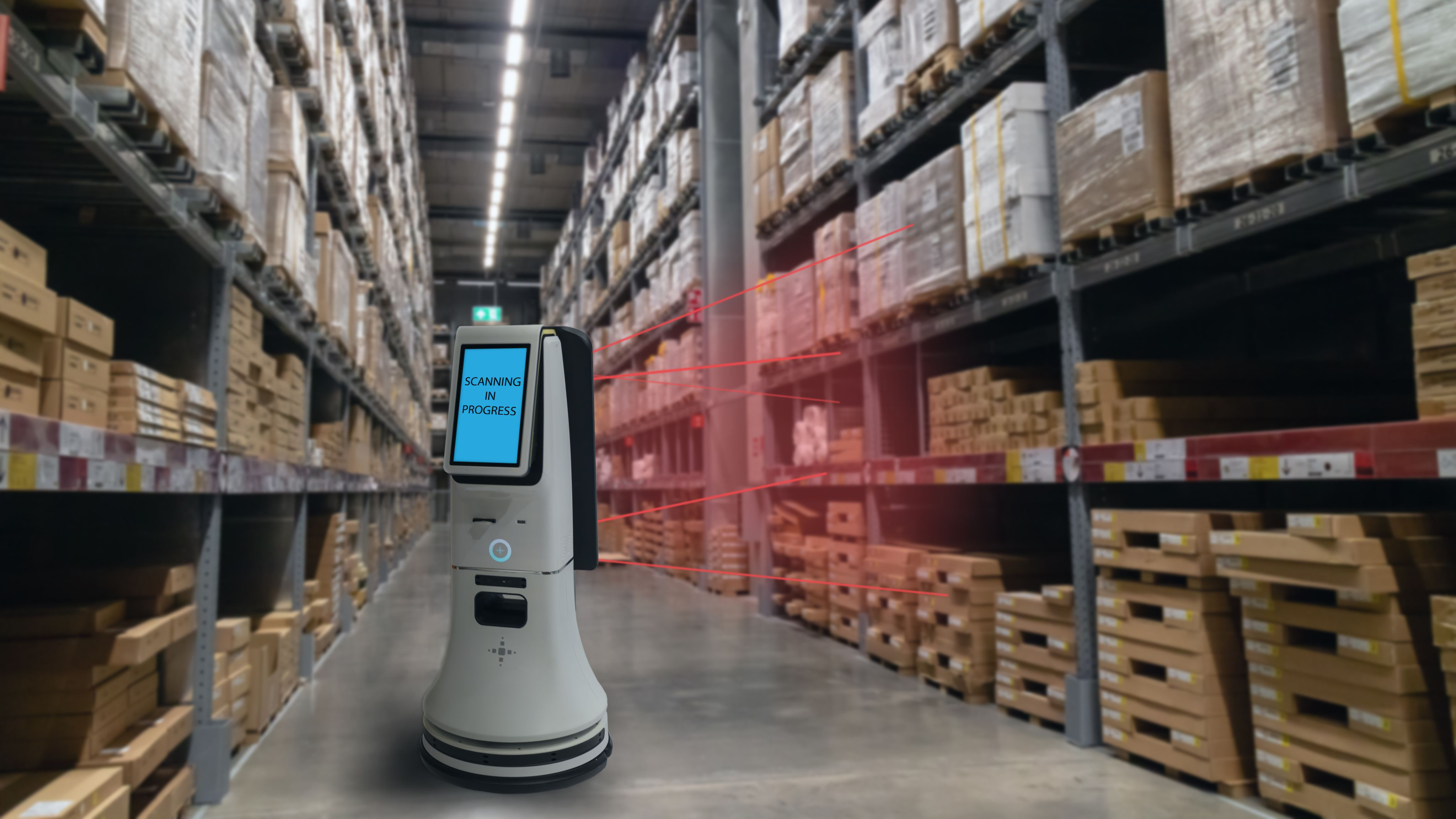 Robot in a warehouse 
