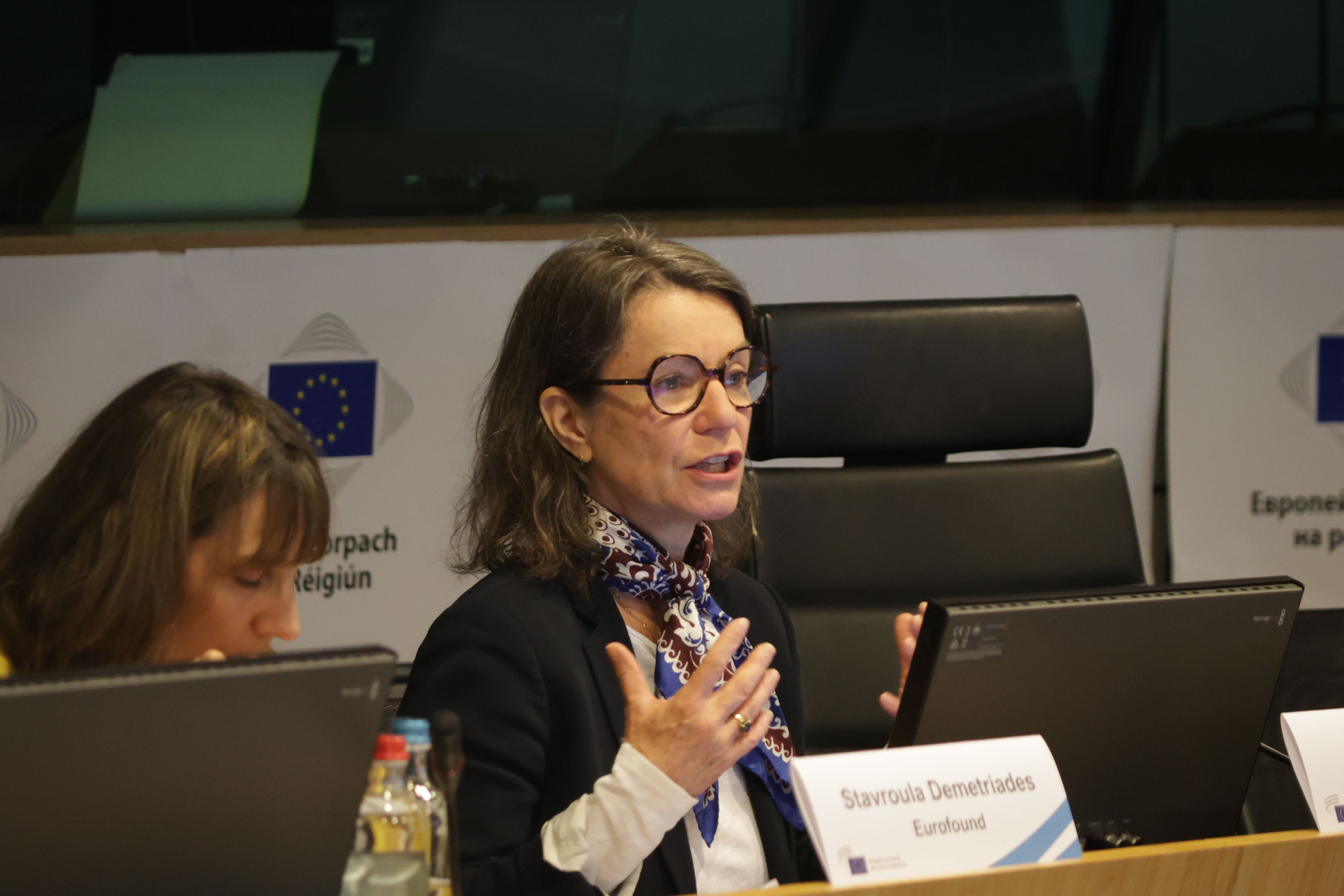 Maria Jepsen, Eurofound’s Deputy Director, presenting at a conference